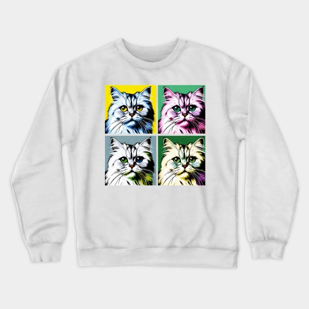 Burmilla Pop Art - Cat Lovers Crewneck Sweatshirt by PawPopArt